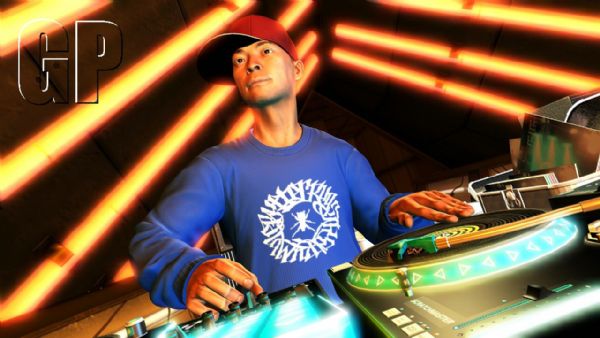 Qbert jumps from light up cube to the decks of DJ Hero 2