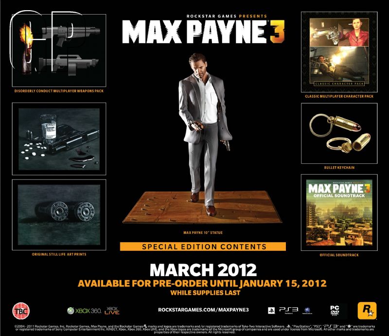 Max Payne 3 special edition announced