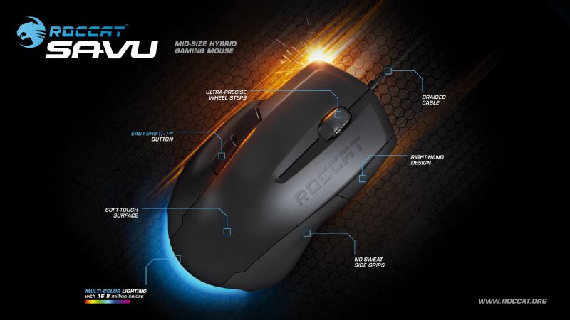 ROCCAT Unveils Savu Mid-Size Hybrid Gaming Mouse
