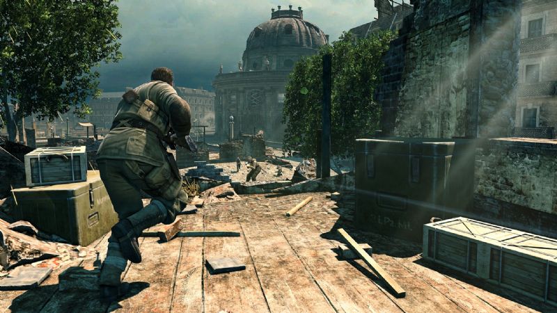 Hitlers noggin is in danger of causing a time paradox in Sniper Elite V2 DLC